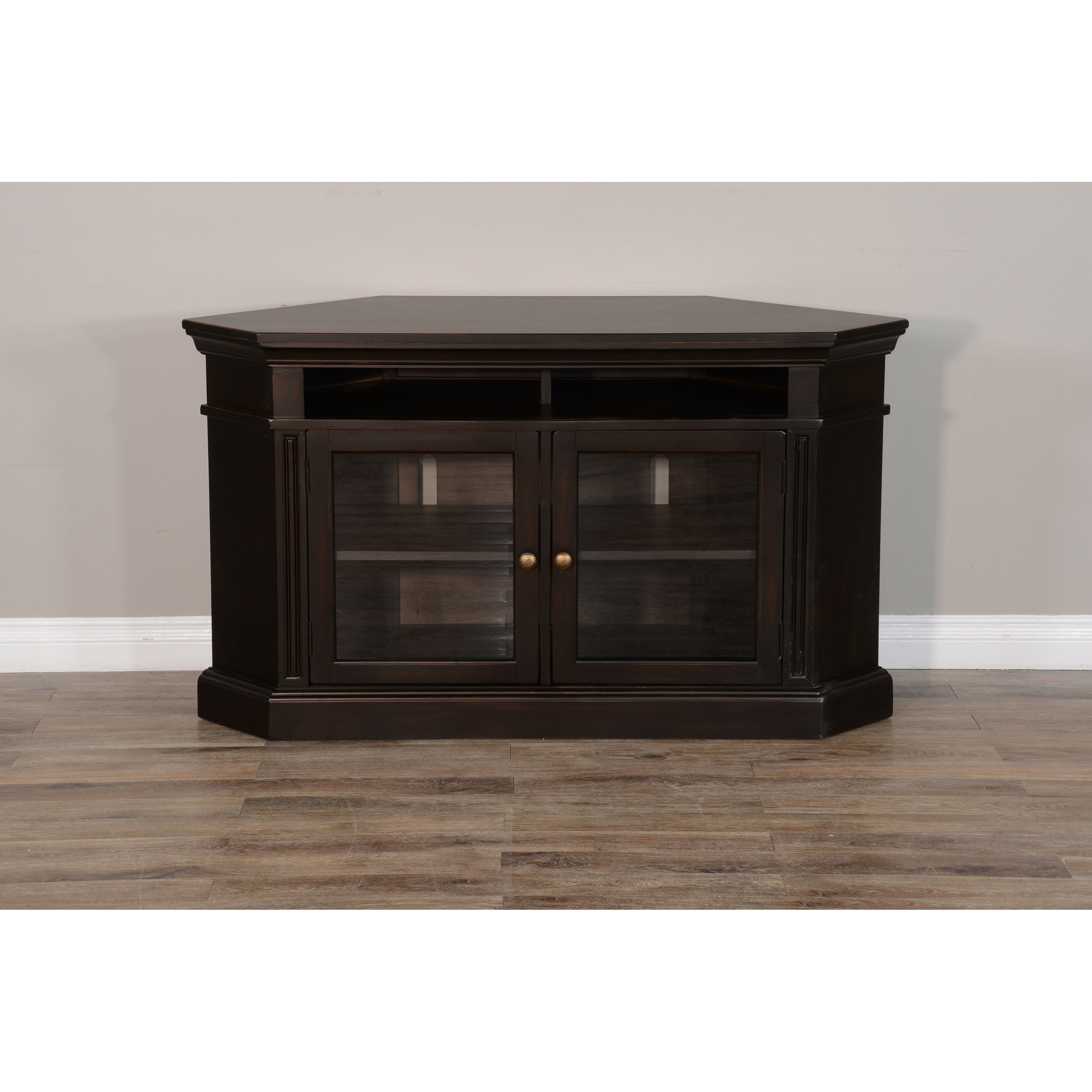 Small black hot sale corner tv stand